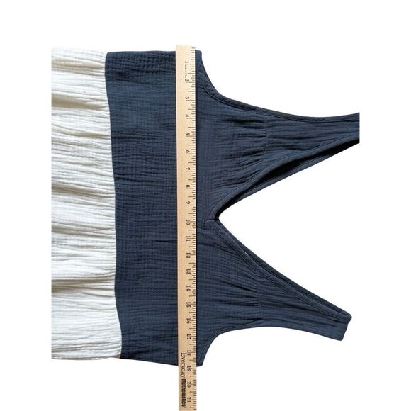 Marine Layer Corinne Maxi Dress Size M Colorblock White Gray Sleeveless - Picture 5 of 8